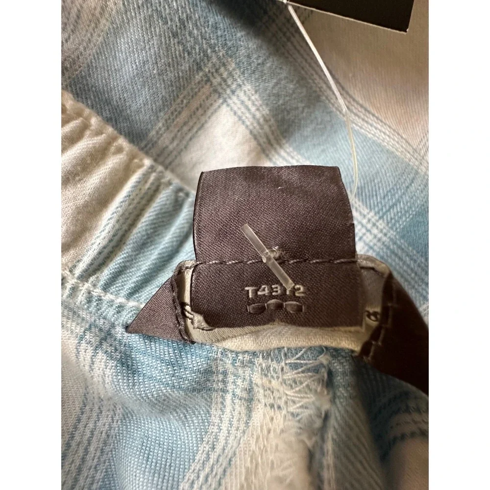 Eddie Bauer Stines Flannel Sleep Pants Porcelain Blue White Plaid Womens‎ 2XL